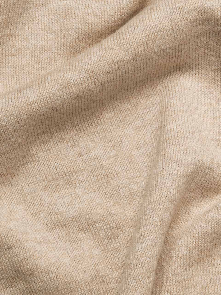 Mens Stone Knitted Polo Shirt Fabric Closeup