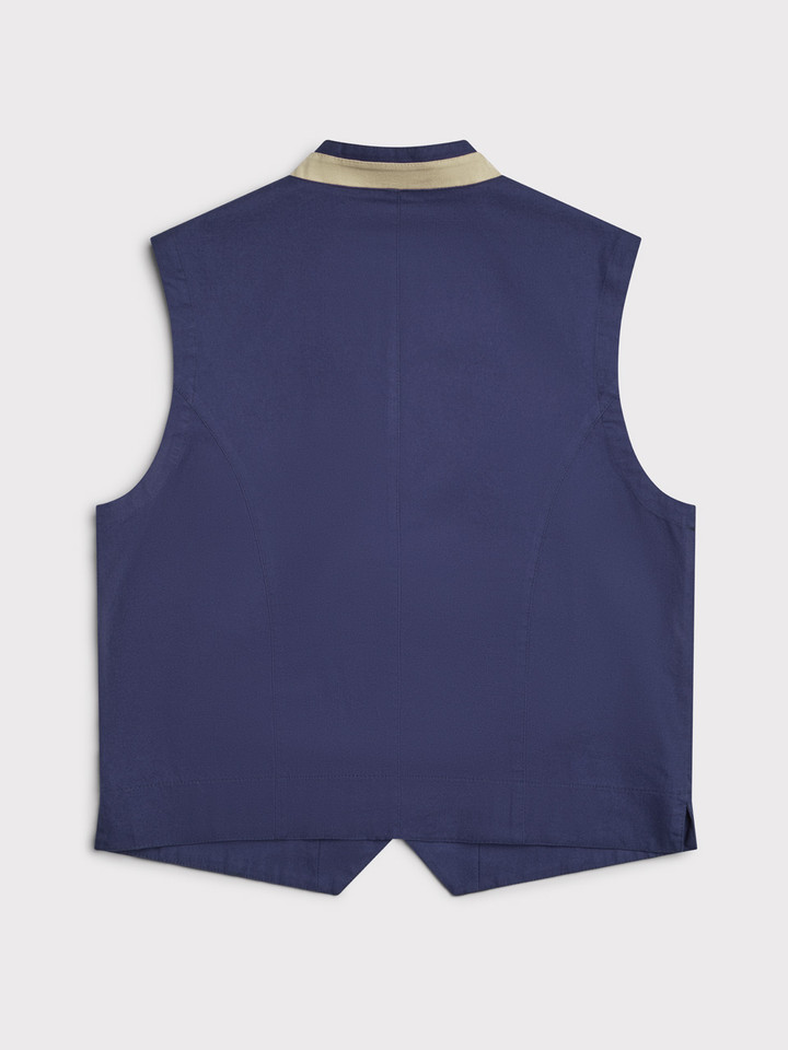 Mens Navy Alpine Vest Flat Back