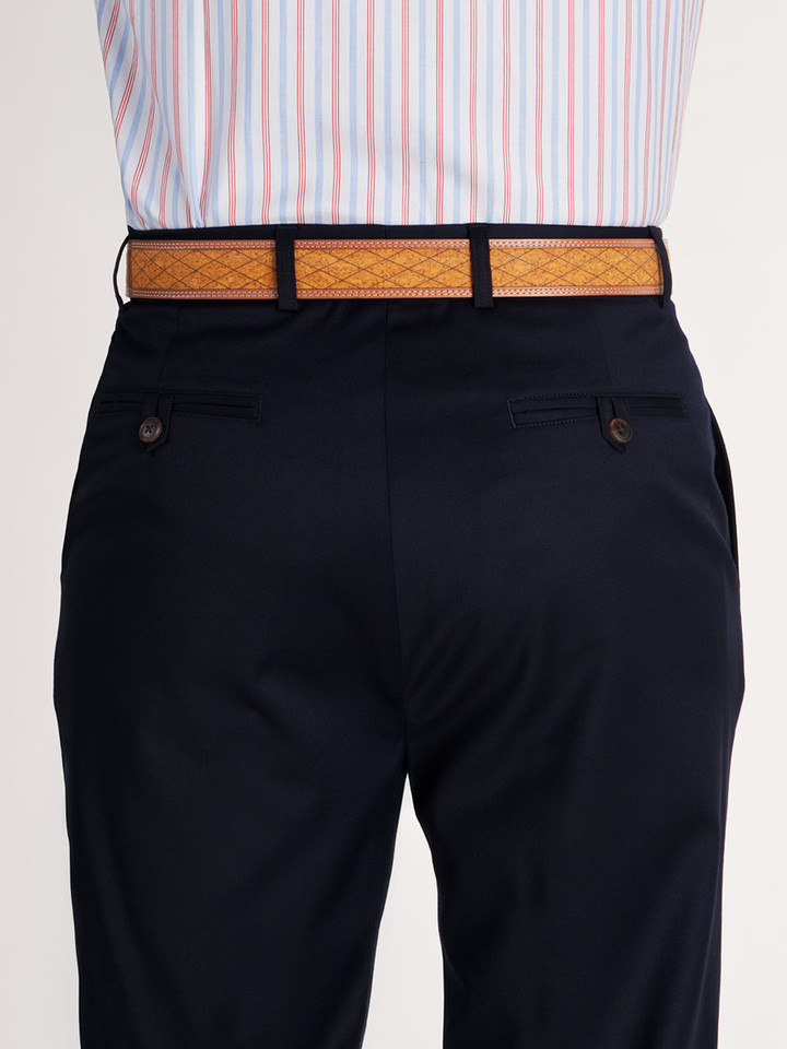 Mens Voyager Navy Lounge Suit Pants Model  Back