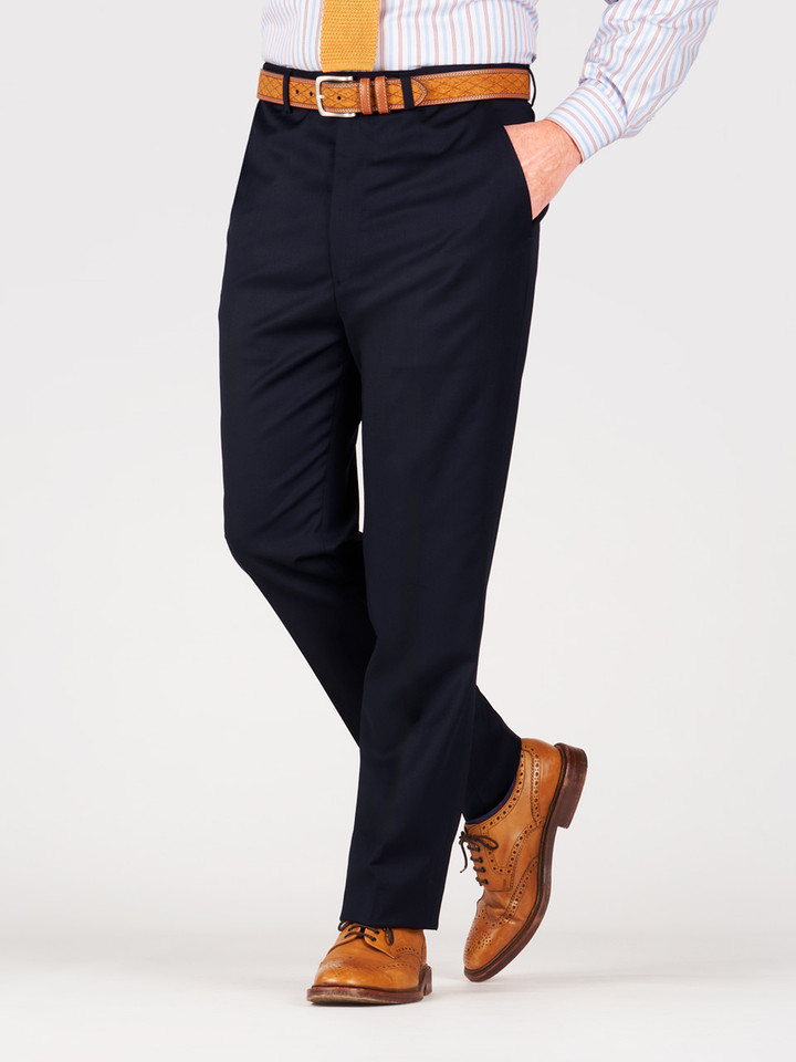 Mens Voyager Navy Lounge Suit Pants Model Front