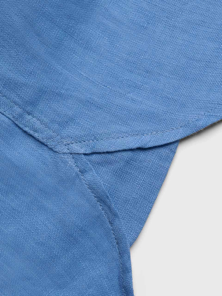 Blue Linen Nehru Shirt