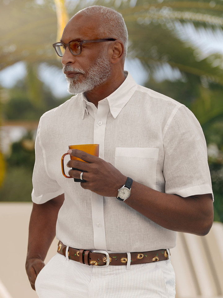 Natural Linen Short Sleeve Shirt