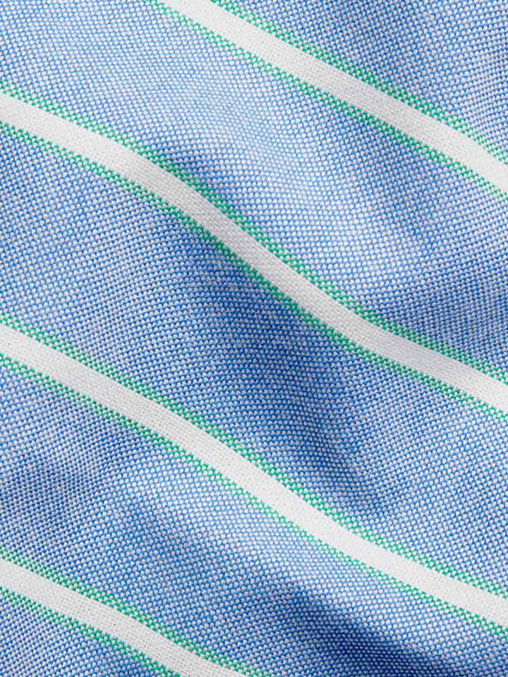 Blue/Green Short Sleeve Cotton Oxford Shirt