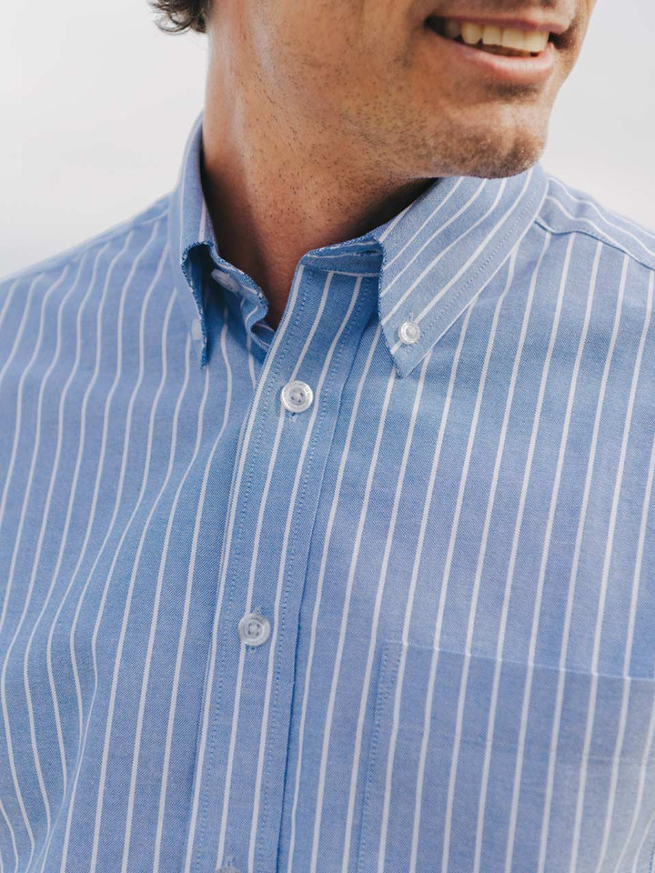 Blue & White Stripe Oxford Shirt