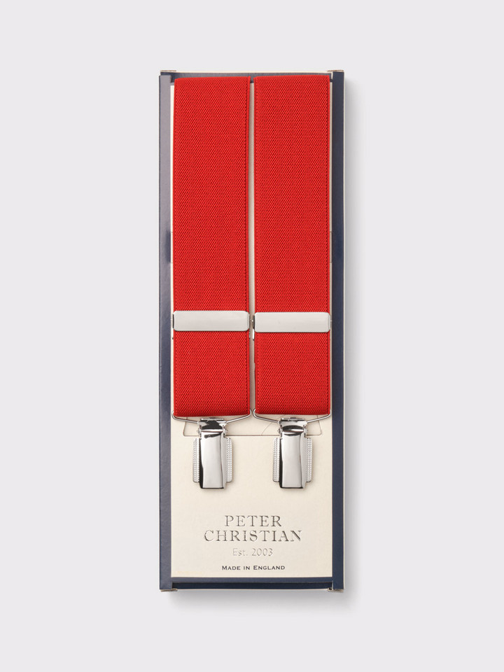 Men's Red Elasticated Suspenders Presentation Box