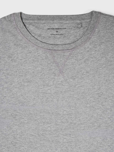 Mens Gray & Blue Short Sleeve T-Shirt Collar