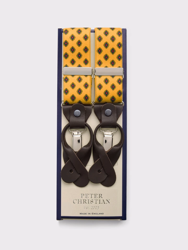 Gold medallion suspenders