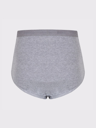 Knitted Cotton Briefs in Gray