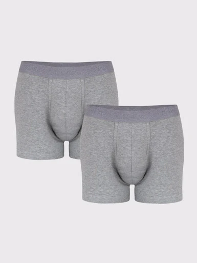 Gray Knitted Cotton Stretch Trunks