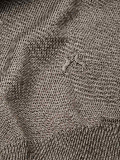 Mens Truffle Merino Waistcoat Closeup