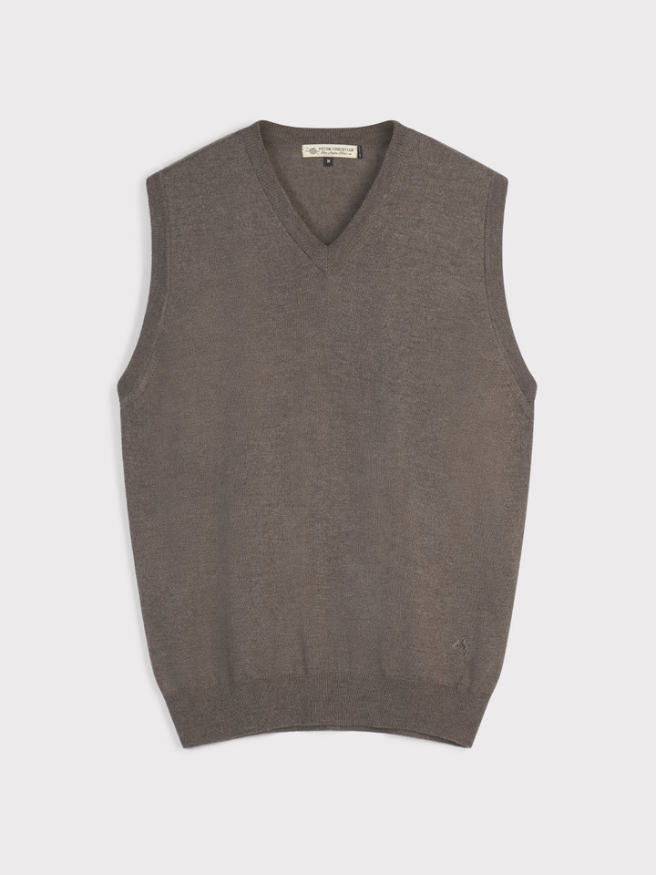 Mens Truffle Merino Slipover Back Hanging