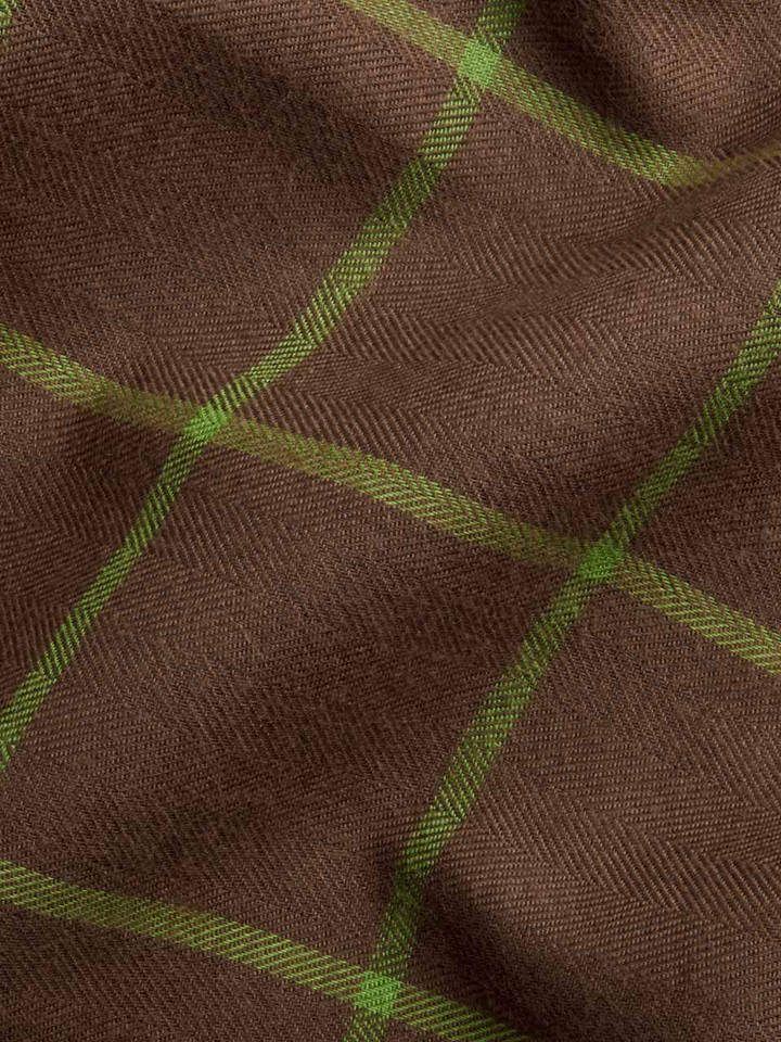 Mens Walnut Window Pane Check Shirt