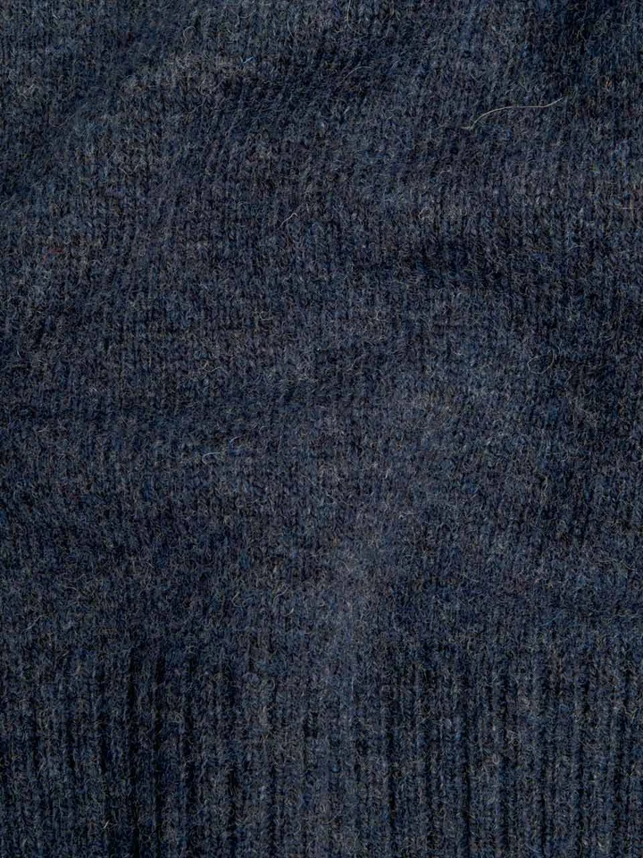 Mens Navy Blue Lambswool Roll Neck Sweater