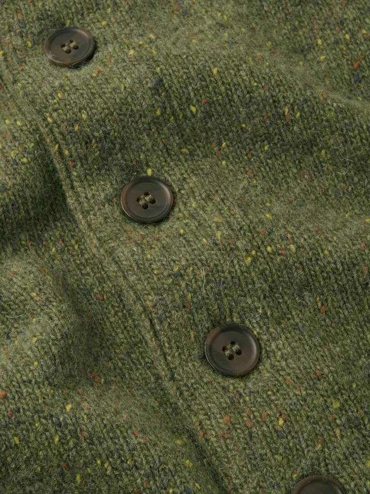Men's Thyme Green Knitted Vest Buttons