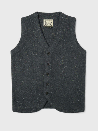 Men's Charcoal Grey Knitted Vest Front