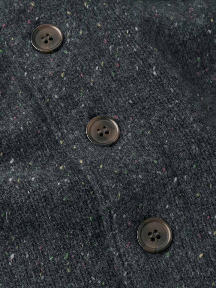Mens Charcoal Knitted Vest Buttons