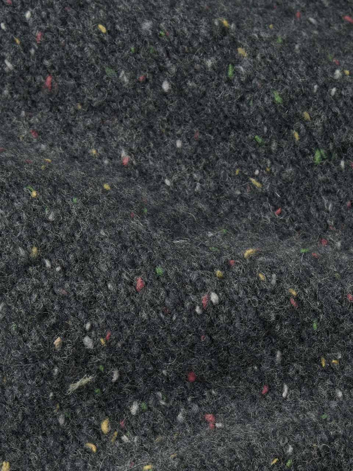 Mens Charcoal Knitted Vest Fabric Closeup