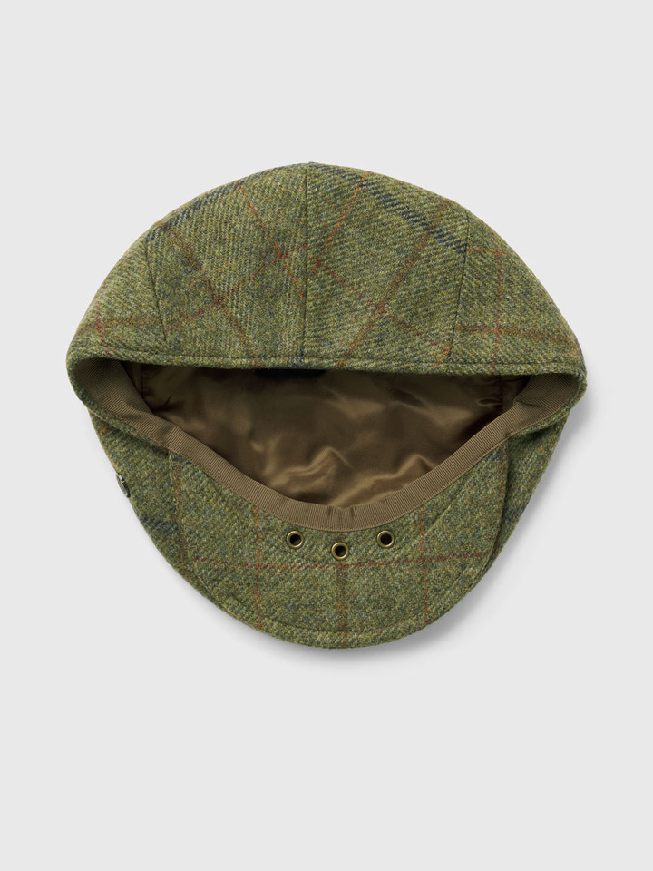 Mens Green Wool Flat Cap
