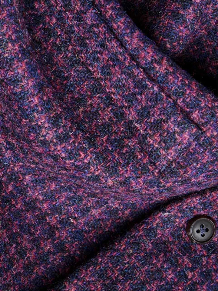 Mens Midnight Harris Tweed® Vest Fabric Closeup