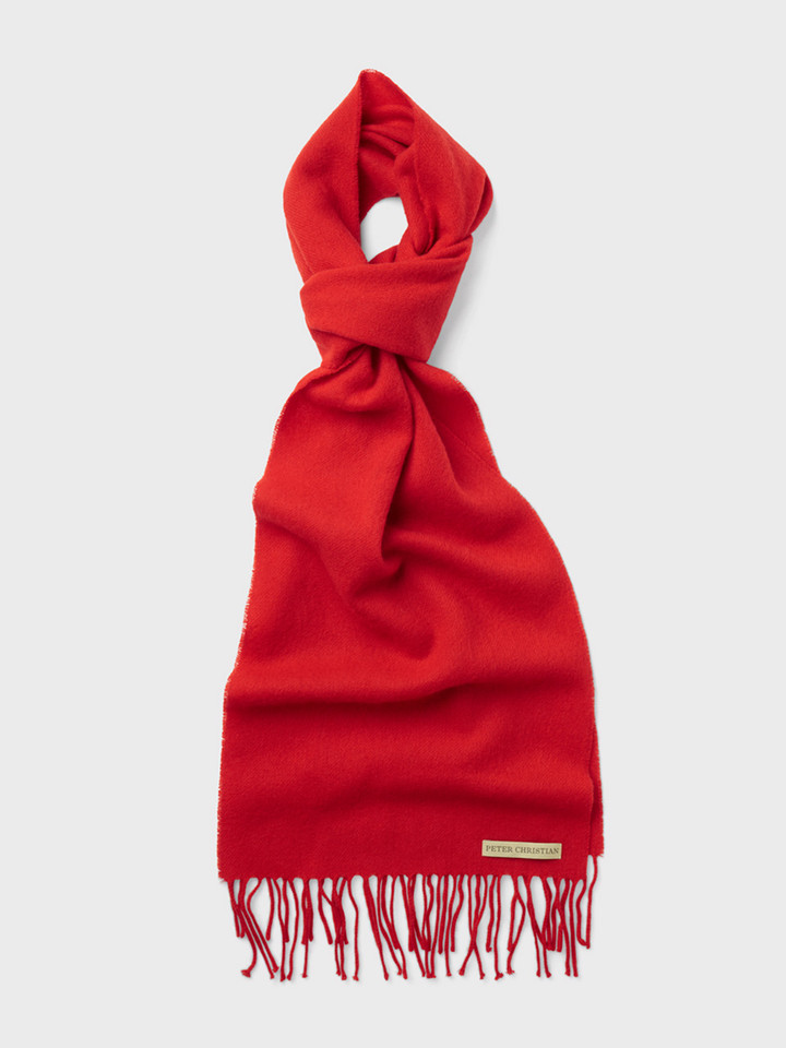 Mens red Lambswool Scarf