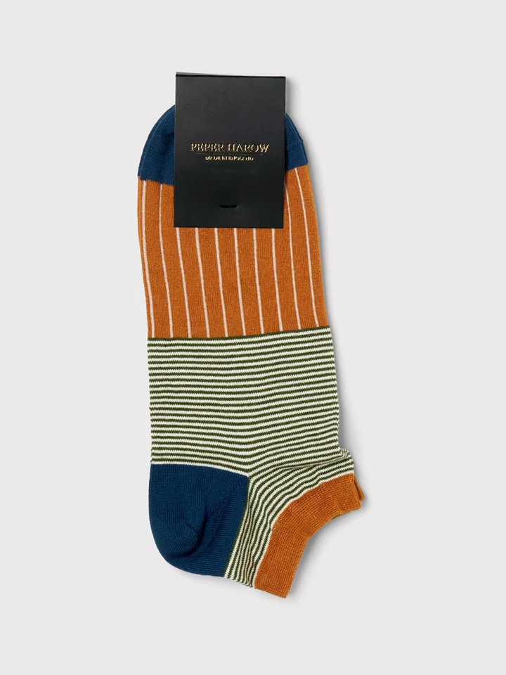 Mens-Orange-Peper-Harow-Trainer-Sock-MA338-Foot