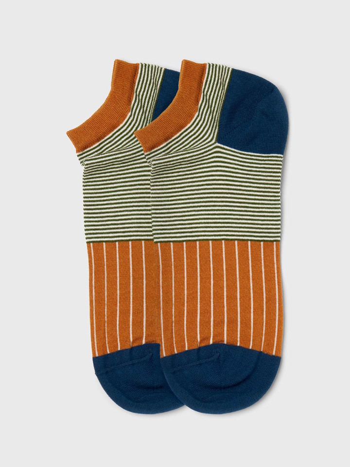 Mens-Orange-Peper-Harow-Trainer-Sock-MA338-Foot