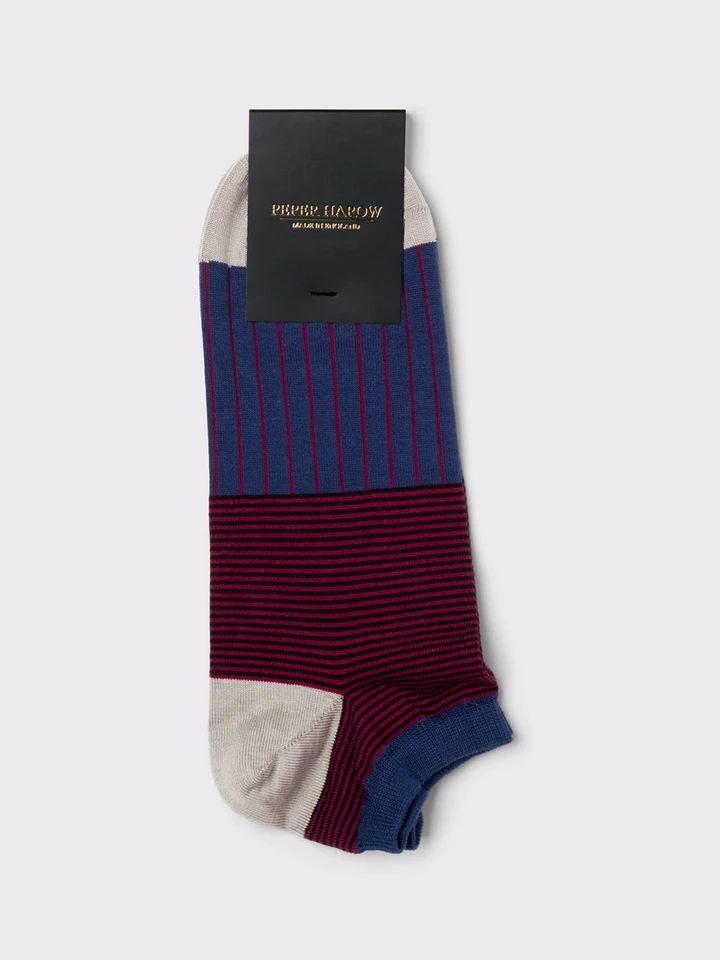 Mens-Navy-Peper-Harow-Trainer-Sock-MA338-Foot