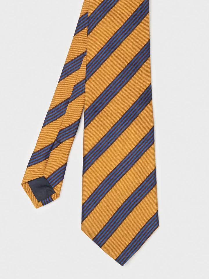 Gold Striped Silk Tie