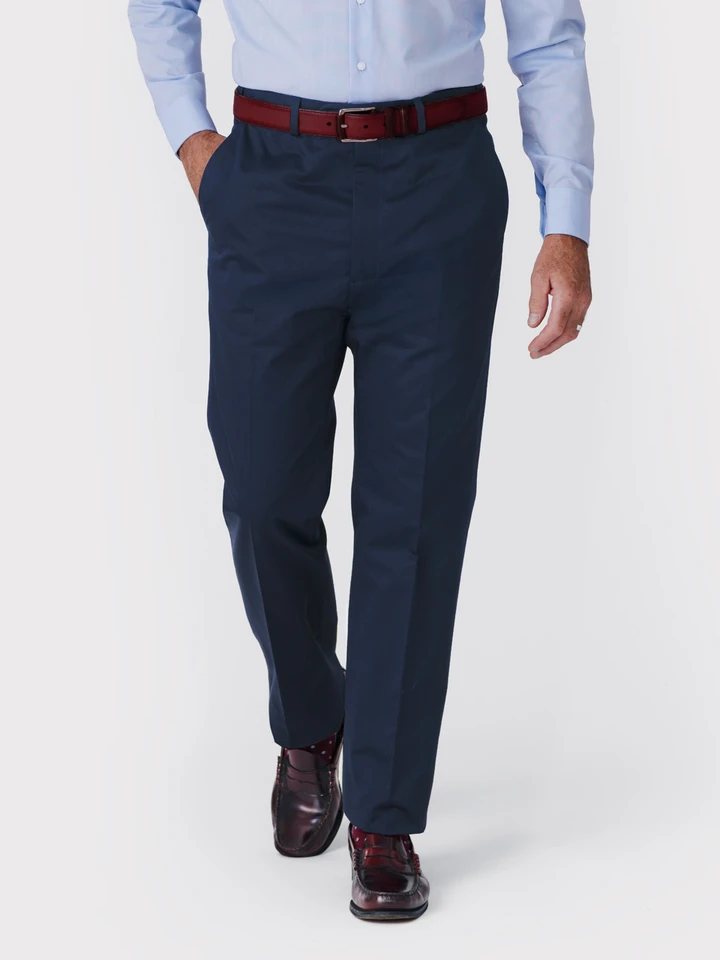 Mens Navy ultimate Chinos on Model