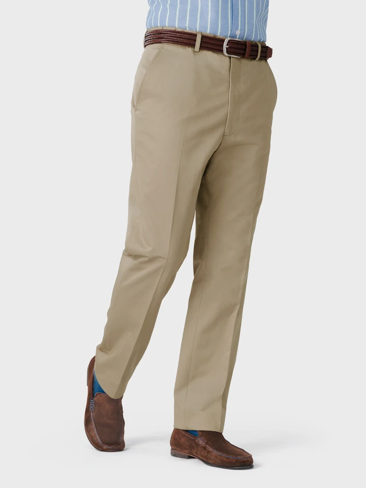 Mens Sand Elevated Chinos on Model