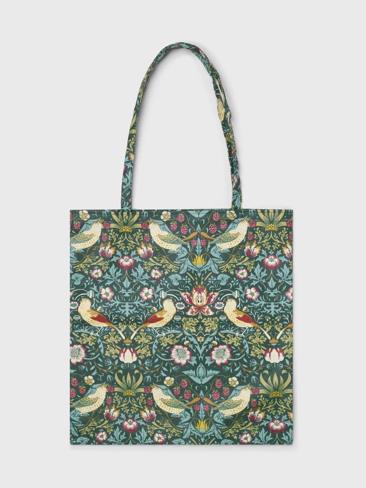 Mens Green William Morris Strawberry Thief Tote Bag