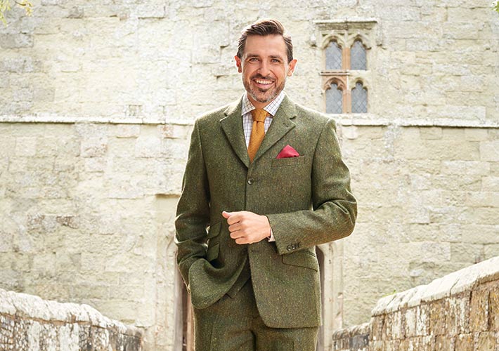 Green Donegal Tweed 3 Piece Suit