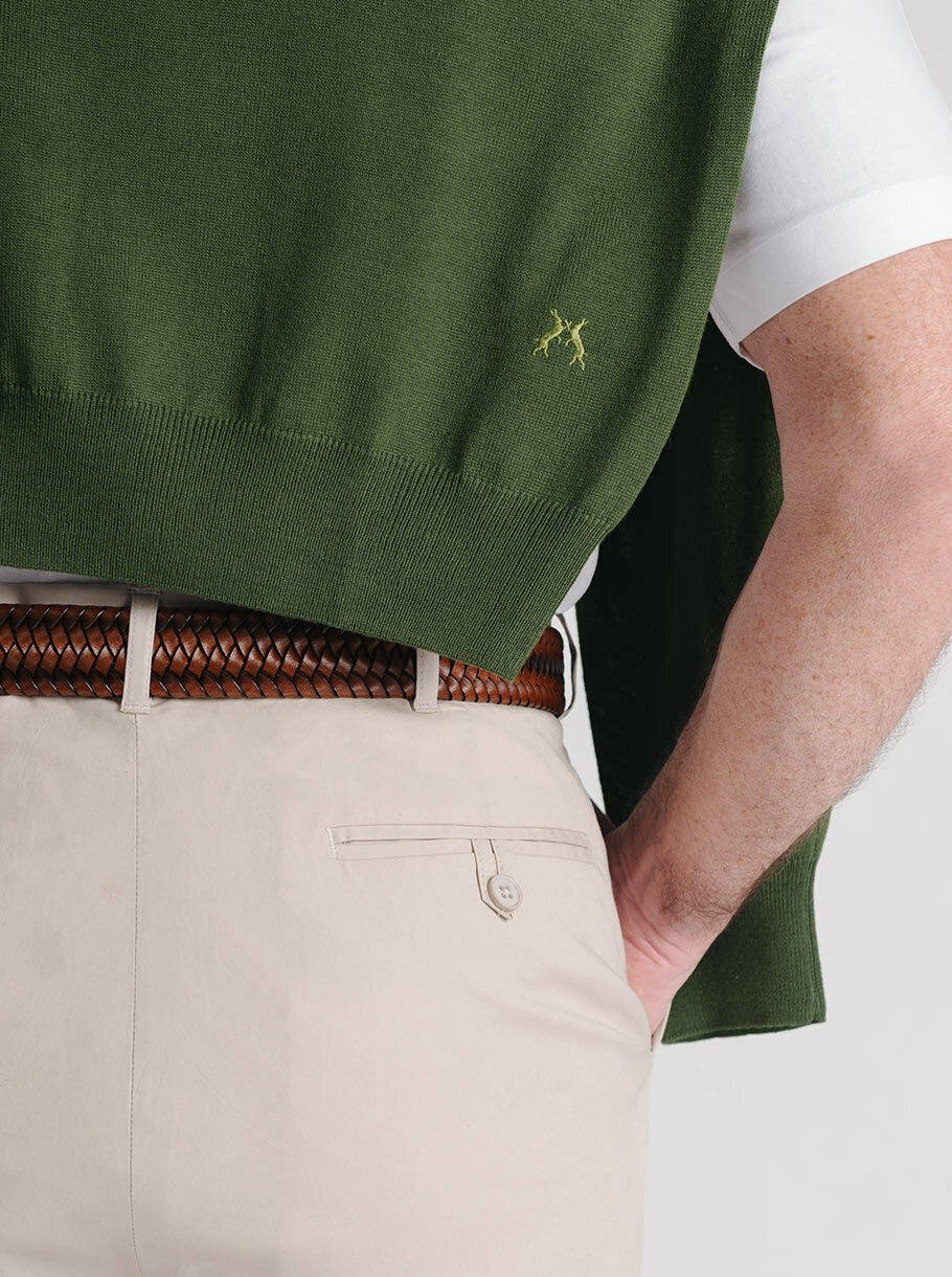 Men's Stone Lightweight Tropical Chinos - Pocket Detail