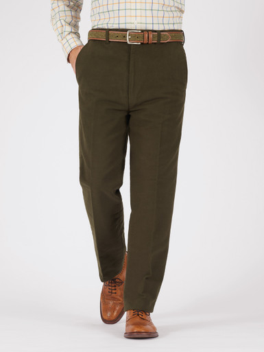 Men's Pine Green Moleskin Pants | Peter Christian