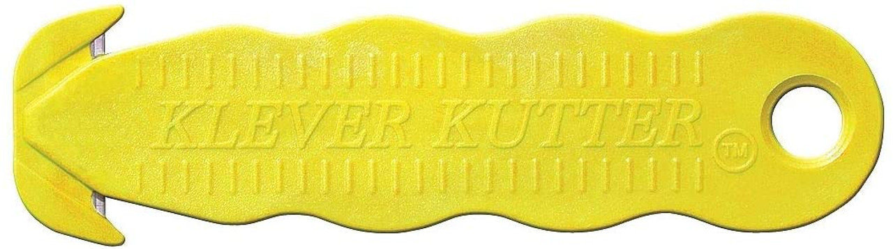 KLEVER KUTTER Safety Cutter,Disp,4-3/4,Yellow,PK100 KCJ-1Y-100