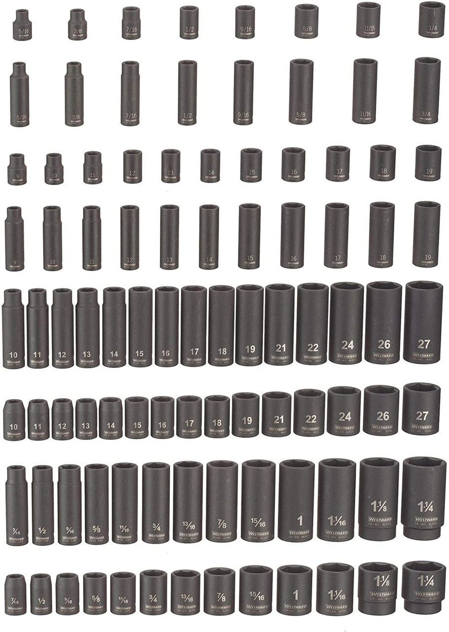 Westward Impact Socket Set 3 8 1 2 94 Pcs 45kg81