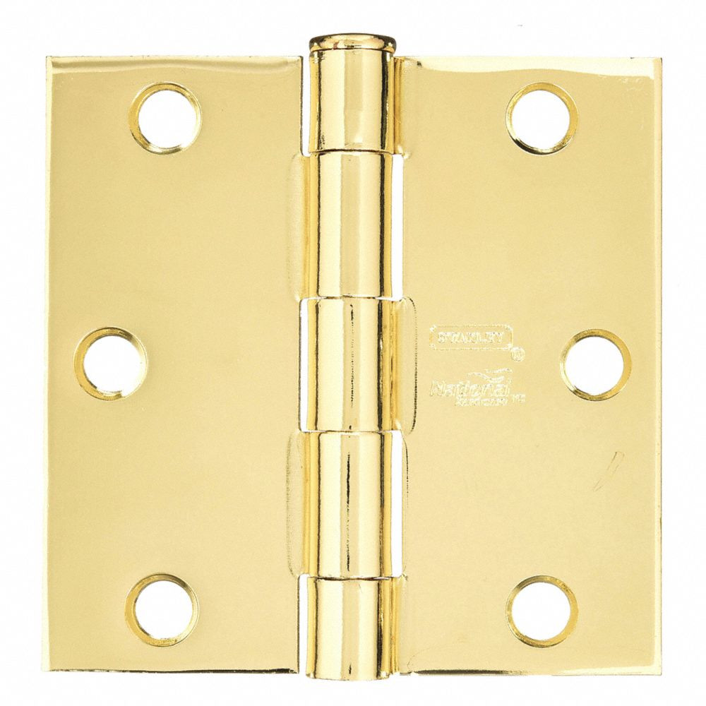STANLEY Template Hinge,Removable,Bright Brass F179 3X3 DOOR HINGE 3 STL