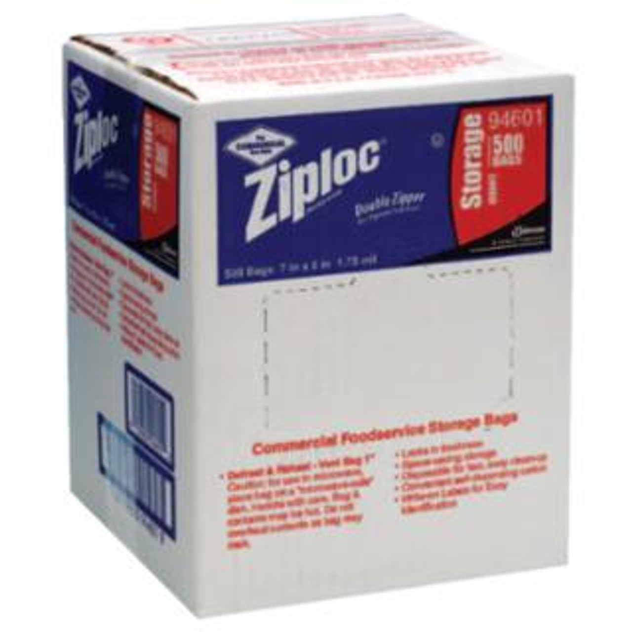 Ziploc storage bags quart 1.75 mil case of 500 bag