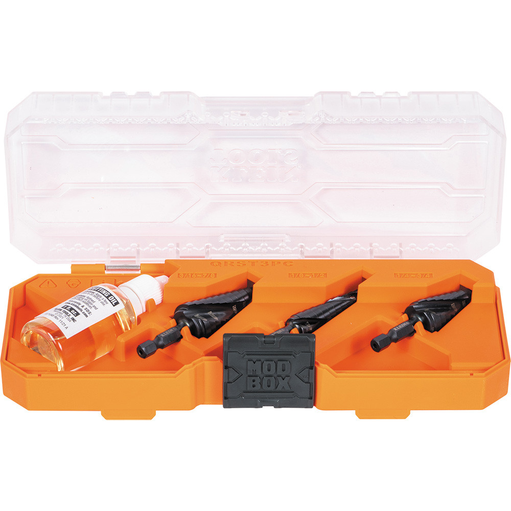 Quick Step Tools Klein Tools QRST3PC Premium All Purpose Quick Release Step Bit Kit, 3 ...