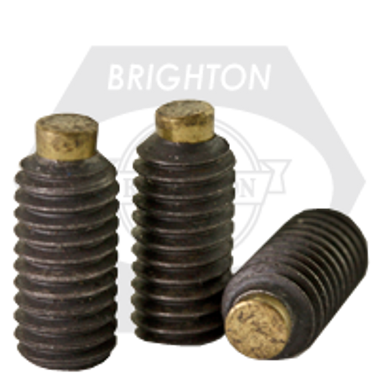 1/2-13x3/8 BRASS-TIP SOCKET SET SCREWS CUP POINT COARSE ALLOY, Qty 100