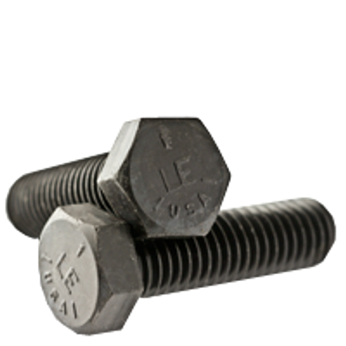 1/4"-28 x 1 1/4" Hex Cap Screws, Plain, Grade 5, Fine, Partially Threaded, Medium Carbon, Qty 100