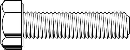 M5-0.80 x 16 mm Metric Hex Cap Screws, Class 8.8, Coarse, Fully Threaded, Medium Carbon, Plain, DIN 933 / ISO 4017, Qty 200