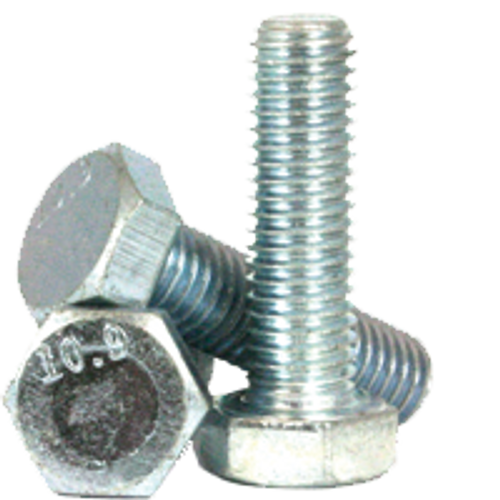 M20-2.50 x 90mm Hex Cap Screws, Zinc Cr+3, Class 10.9, Coarse, Partially Threaded, DIN 931 / ISO 4014, Qty 25