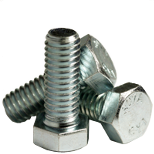 1/4"-20 x 2 3/4" Hex Bolts, Zinc Cr+3, Grade A, Coarse, Partially Threaded, A307, Qty 50