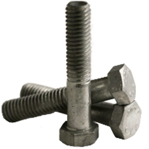 1"-8 x 12" Hex Bolts, Hot Dipped Galvanized, Grade A, Coarse, Partially Threaded, A307, Qty 5