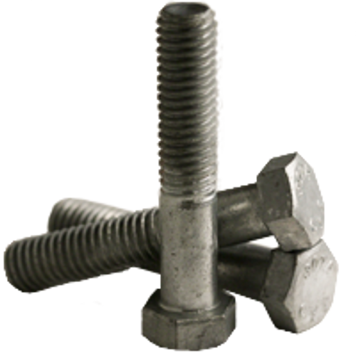 1"-8 x 14", 6" THD Hex Bolts, Hot Dipped Galvanized, Grade A, Coarse, A307, Qty 3