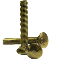 5/8"-11 x 7" Carriage Bolts, Grade A A307, Zinc Yellow Cr+6, Partial Thread (6" Thread), Qty 75