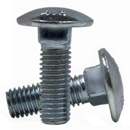 M6-1.00 x 50 mm Metric Carriage Bolts, Zinc Cr+3, Grade 4.6, Coarse, Partially Threaded, DIN 603, Qty 60