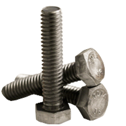 1/4"-20 x 2" Hex Tap Bolt, Grade A, Coarse, Fully Threaded, Low Carbon, Plain, A307, Qty 50