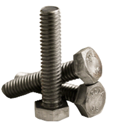 1/4"-20 x 6" Hex Tap Bolt, Grade A, Coarse, Fully Threaded, Low Carbon, Plain, A307, Qty 50